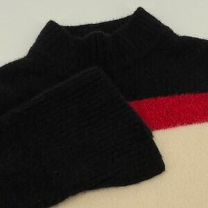 Banana Republic Sweater Women XS Black Red Cream Wool‎ Blend Bell Sleeves
